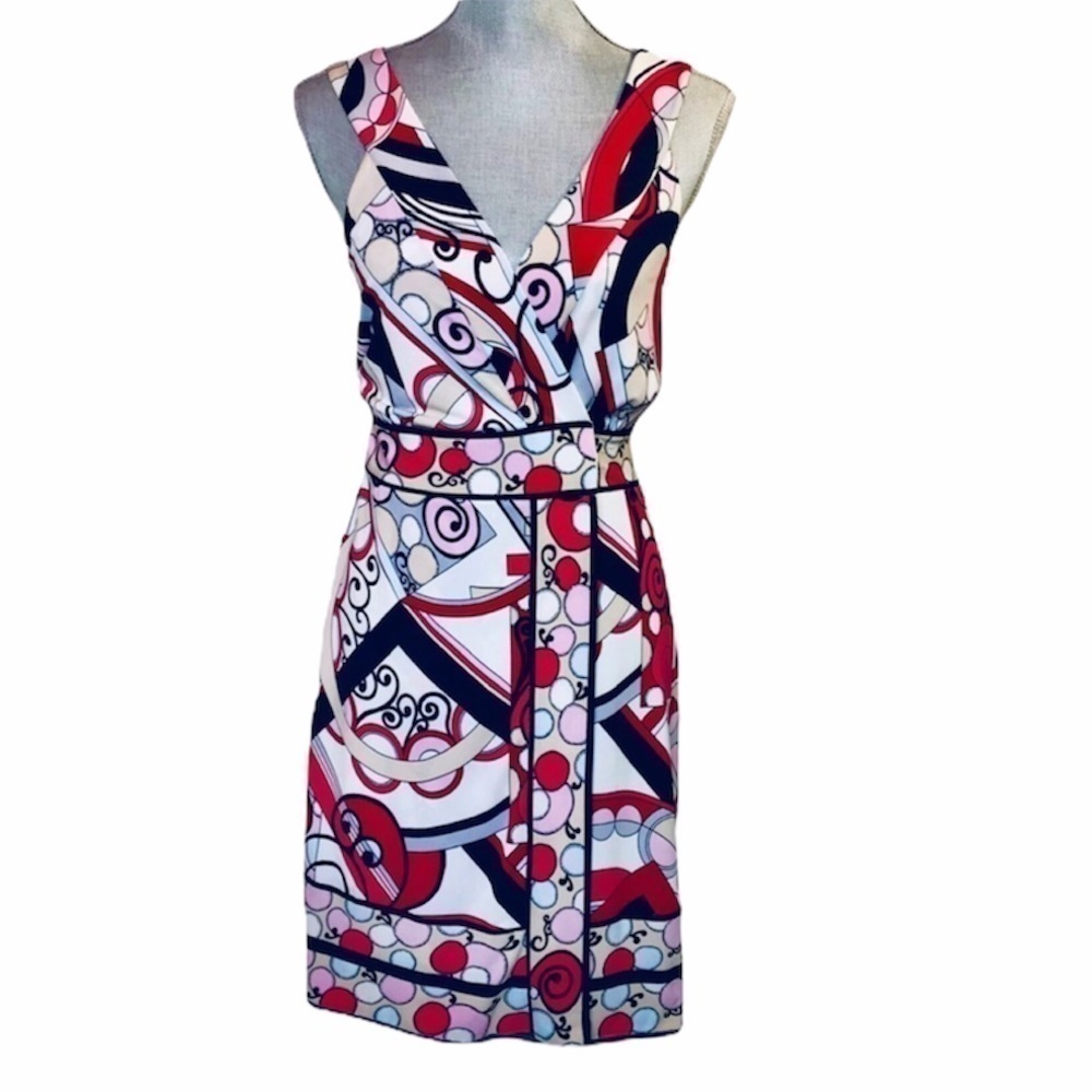ANTHROPOLOGIE ALI Ro Ladies Wrap Dress Multicolored Abstract 4